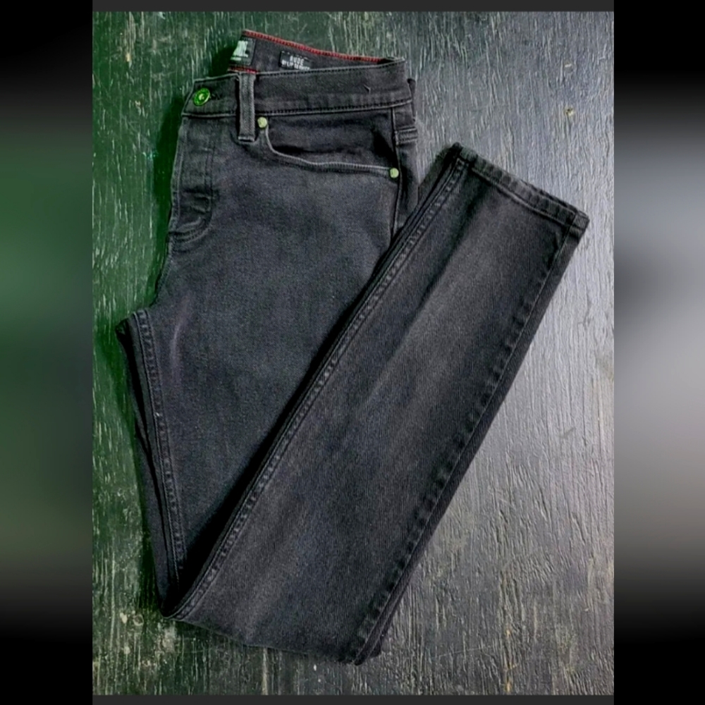 Social Collision Grunge Black Jeans 32 X 32 Rude Skinny Slim Fit By Lip Service